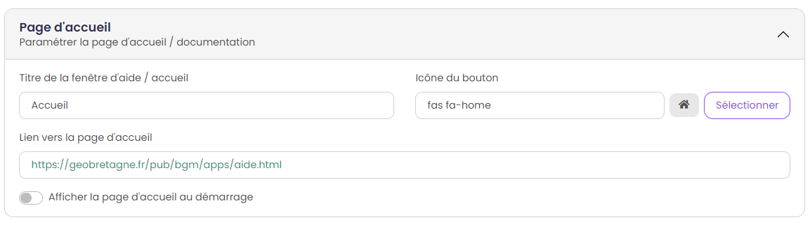 Page d'accueil
