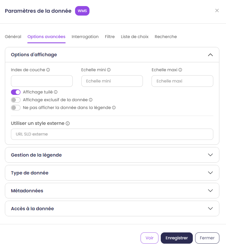 Options avancées