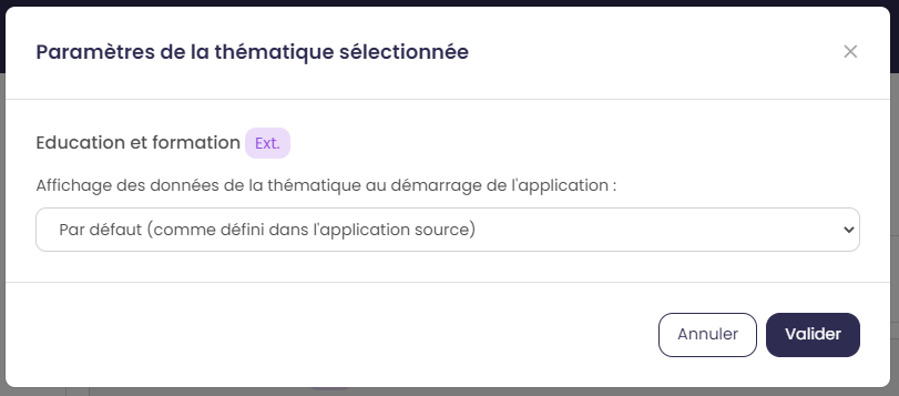 Options thématique externe